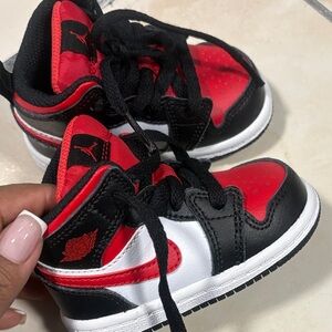 Jordan Kids Red and Black Sneakers
